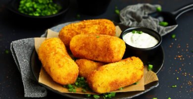 Croquetas de jamón sin aceite en freidora de aire